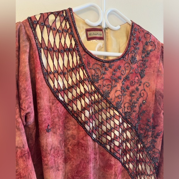 Tie Dye Beaded Jalabiya/ Kaftan Dress - Picture 3 of 12